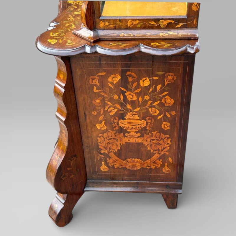 Edwards & Roberts Dutch Marquetry Display Cabinet On Chest - Image 5